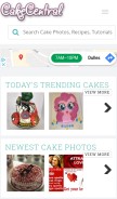 How cakecentral.com looks like on a mobile device such as an iPhone.