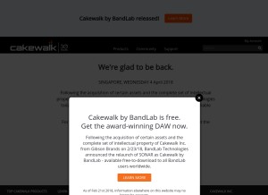 How cakewalk.com looks like on a tablet such as an iPad.