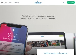 How cal.to looks like on a tablet such as an iPad.