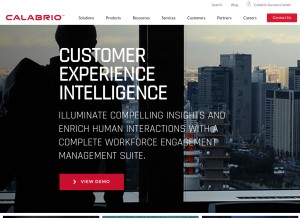 How calabrio.com looks like on a tablet such as an iPad.