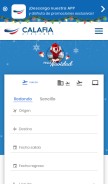 How calafiaairlines.com looks like on a mobile device such as an iPhone.