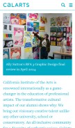 How calarts.edu looks like on a mobile device such as an iPhone.