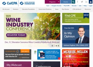 How calcpa.org looks like on a tablet such as an iPad.