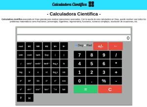 How calculadora-cientifica.com looks like on a tablet such as an iPad.