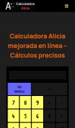 How calculadoraalicia.mx looks like on a mobile device such as an iPhone.
