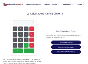 How calculadoraonline.cl looks like on a tablet such as an iPad.