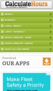How calculatehours.com looks like on a mobile device such as an iPhone.