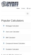 How calculatestuff.com looks like on a mobile device such as an iPhone.