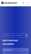 How calculators.tech looks like on a mobile device such as an iPhone.
