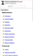 How calculatorsoup.com looks like on a mobile device such as an iPhone.