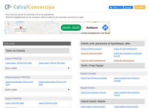 How calculconversion.com looks like on a tablet such as an iPad.