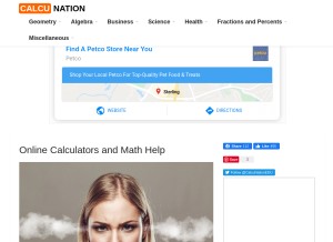 How calcunation.com looks like on a tablet such as an iPad.