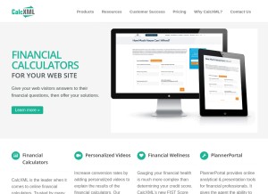 How calcxml.com looks like on a tablet such as an iPad.