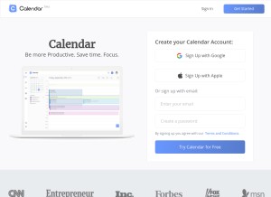 How calendar.com looks like on a tablet such as an iPad.