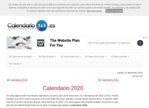 How calendario-365.es looks like on a tablet such as an iPad.