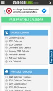 How calendarlabs.com looks like on a mobile device such as an iPhone.