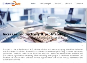 How calendarone.com looks like on a tablet such as an iPad.