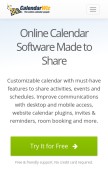 How calendarwiz.com looks like on a mobile device such as an iPhone.