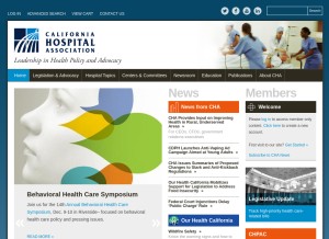 How calhospital.org looks like on a tablet such as an iPad.