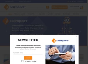 How calimport.cl looks like on a tablet such as an iPad.