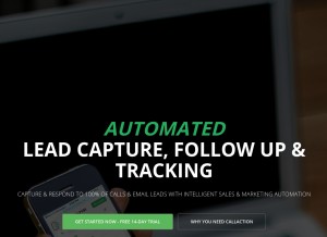 How callaction.co looks like on a tablet such as an iPad.