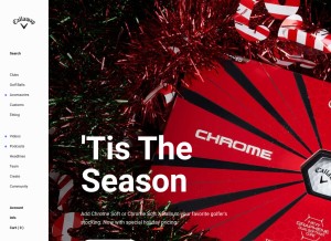 How callawaygolf.com looks like on a tablet such as an iPad.