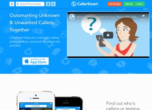 How callersmart.com looks like on a tablet such as an iPad.