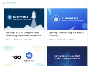 How callicoder.com looks like on a tablet such as an iPad.