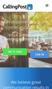 How callingpost.com looks like on a mobile device such as an iPhone.