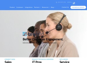 How callinize.com looks like on a tablet such as an iPad.