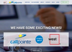 How callpointe.com looks like on a tablet such as an iPad.