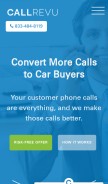 How callrevu.com looks like on a mobile device such as an iPhone.