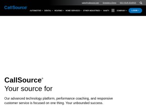 How callsource.com looks like on a tablet such as an iPad.