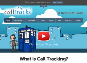 How calltracks.com looks like on a tablet such as an iPad.
