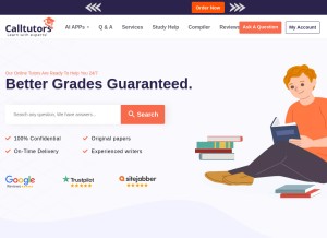 How calltutors.com looks like on a tablet such as an iPad.