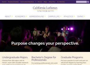 How callutheran.edu looks like on a tablet such as an iPad.