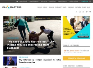 How calmatters.org looks like on a tablet such as an iPad.