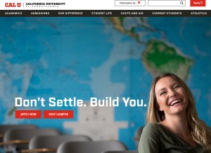 How calu.edu looks like on a tablet such as an iPad.