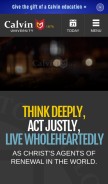 How calvin.edu looks like on a mobile device such as an iPhone.