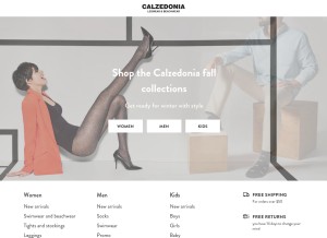 How calzedonia.com looks like on a tablet such as an iPad.