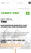 How cambeywest.com looks like on a mobile device such as an iPhone.