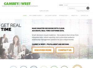 How cambeywest.com looks like on a tablet such as an iPad.