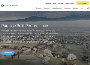 How cambiumnetworks.com looks like on a tablet such as an iPad.