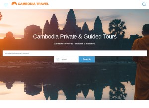 How cambodiatravel.com looks like on a tablet such as an iPad.