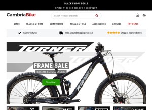 How cambriabike.com looks like on a tablet such as an iPad.