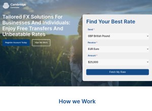 How cambridgecurrencies.com looks like on a tablet such as an iPad.