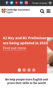 How cambridgeenglish.org looks like on a mobile device such as an iPhone.