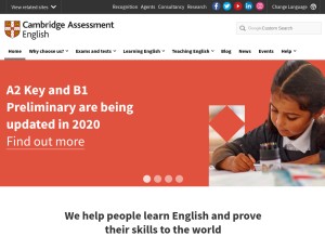 How cambridgeenglish.org looks like on a tablet such as an iPad.