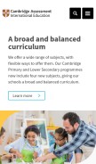 How cambridgeinternational.org looks like on a mobile device such as an iPhone.
