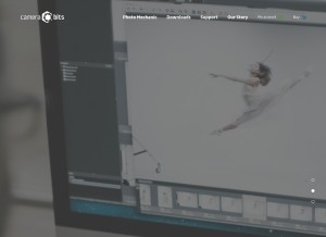How camerabits.com looks like on a tablet such as an iPad.